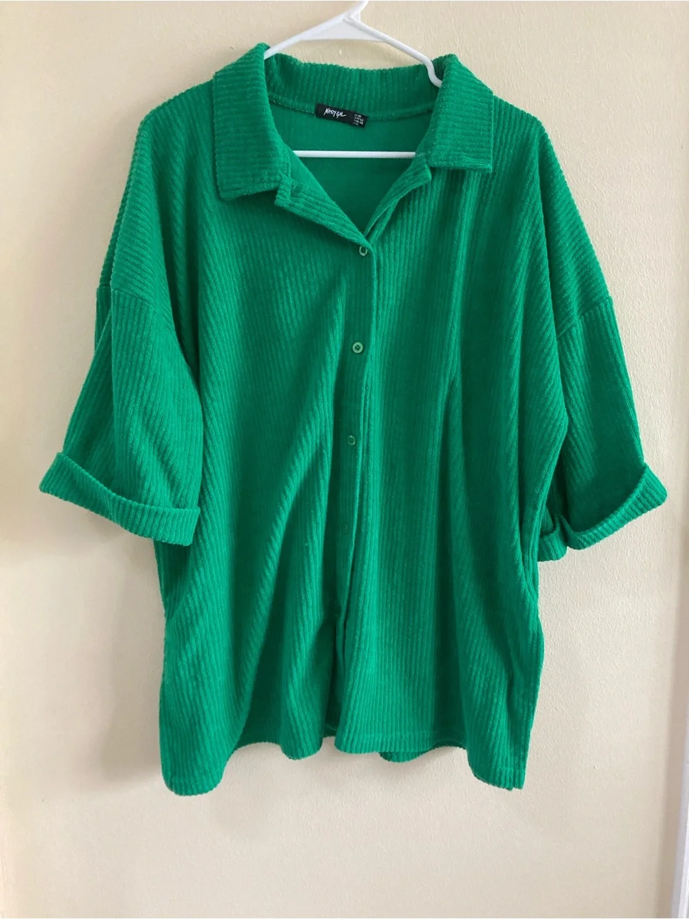 Nasty Gal Green Corduroy Two-Piece Loungewear Set
